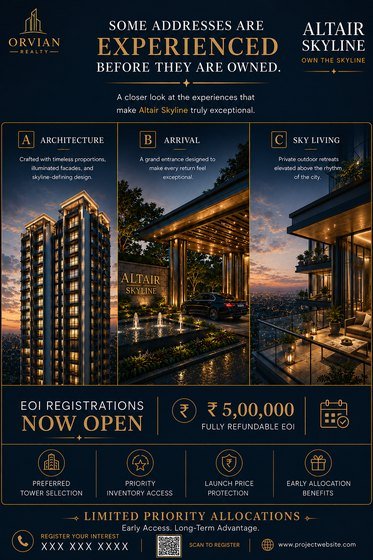 Altair Skyline post: Some addresses are experienced before they are owned, architecture, arrival and sky living